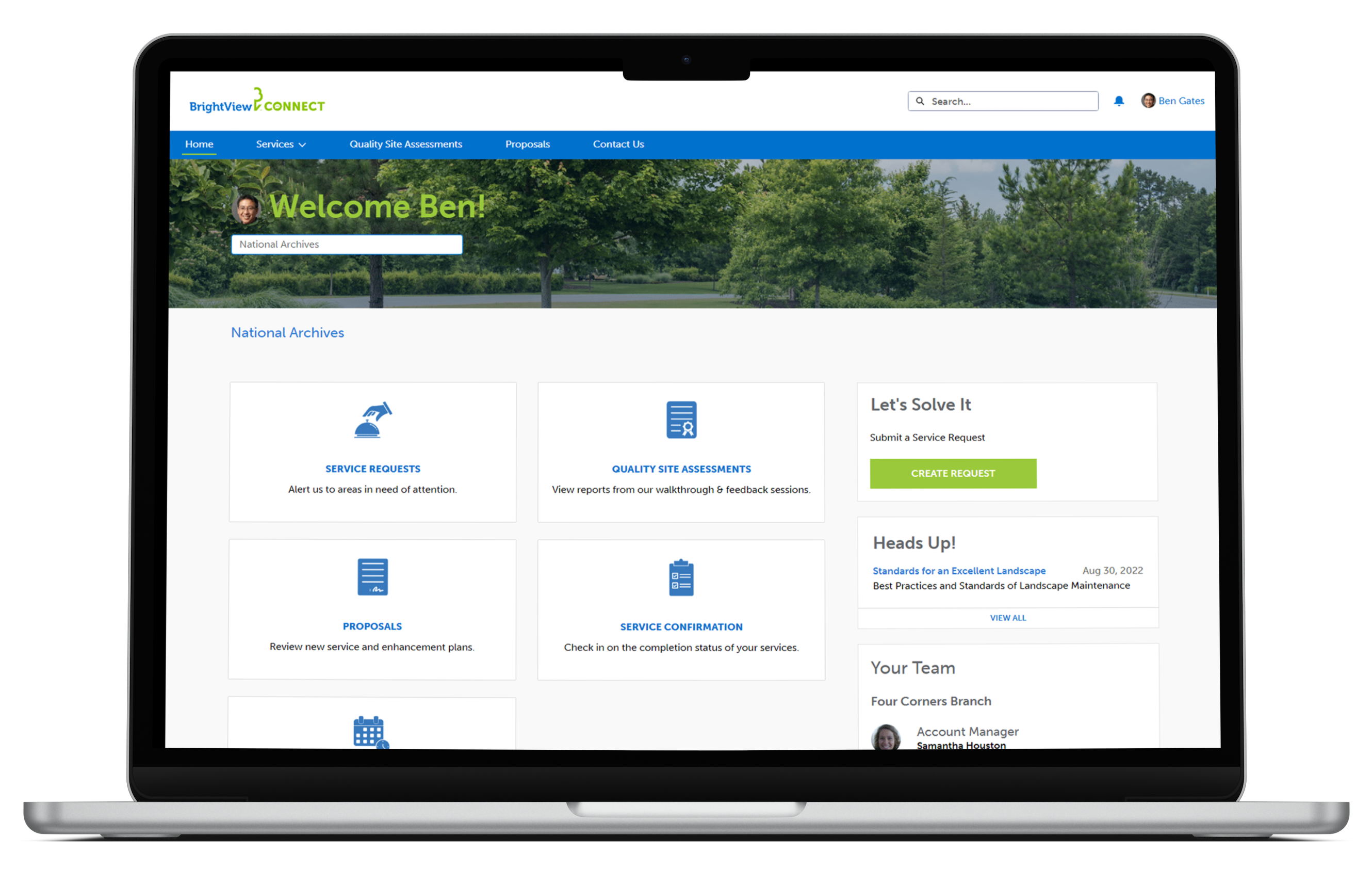 BVConnect - MacBook Air Dashboard