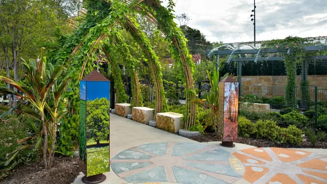 campus landscaping walkway