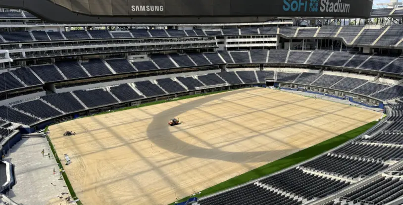 SoFi Stadium soccer pitch sand