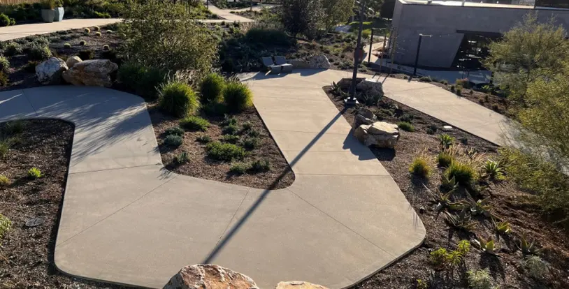Solis Park walking trail landscaping